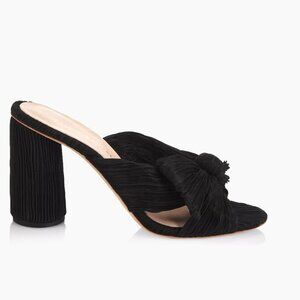 Loeffler Randall Black Penny Knotted Sandal Heels Mules 9